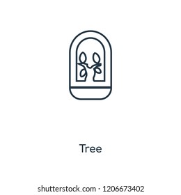 Tree concept line icon. Linear Tree concept outline symbol design. This simple element illustration can be used for web and mobile UI/UX.