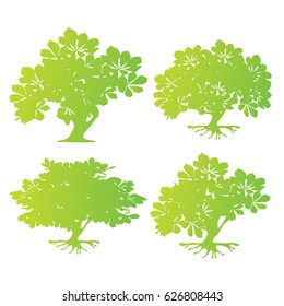 Tree concept vector illustration. Isolated on white background. 