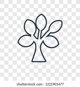 Tree concept vector linear icon isolated on transparent background, Tree concept transparency concept in outline style