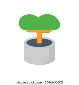 Diseño de icono vectorial de jardín y paisajismo en blanco.