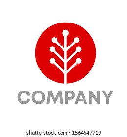 Tree connection logo vector design template icon shape