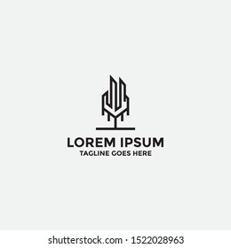 tree construction logo design - vector