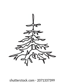 Tree. Continuous line art drawing vector illustration