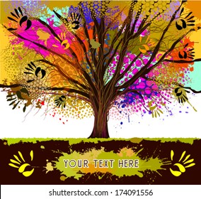 tree. cooperation. Vector
