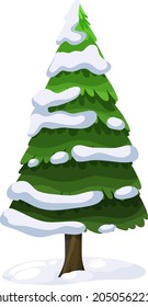Árbol cubierto con ilustración de nieve