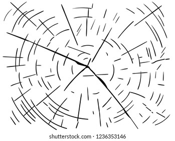 tree cracks hand drawn vector