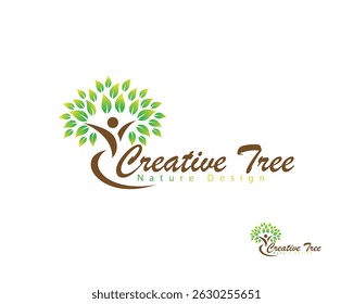 árvore criativa pessoas logo design conceito ioga saudável deixar psicologia herbal saúde mente