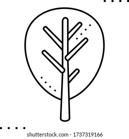 Icono de la corona de árbol en contornos
