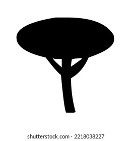 Tree with crown, nature, graphic, vector, illustration in black color, isolated on white background