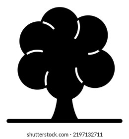 Tree with curly crown - icon, illustration on white background, glyph style