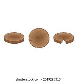 A tree in a cut, color isolated vector illustration in the cartoon style