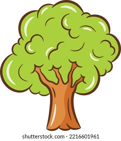 tree cute drawing for school flashcard