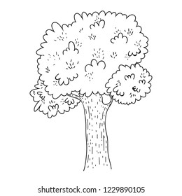 tree cute nature in black and white