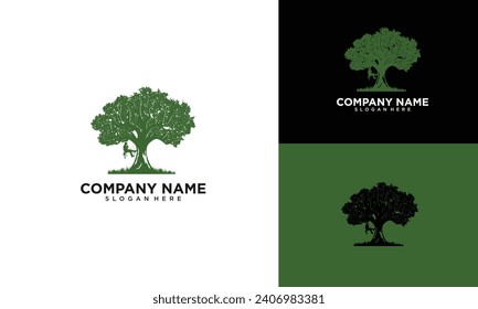 Diseño de corte de árboles para el servicio de árboles, diseño del logo Arborisco Tree Service, Ilustración vectorial de un hombre cortando un árbol