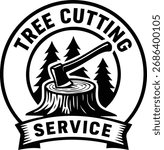 Tree Cutting Service Logo | Lumberjack Tree Removal Business Logo Design