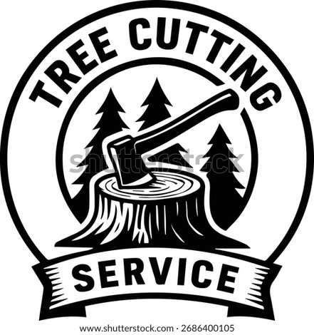 Tree Cutting Service Logo | Lumberjack Tree Removal Business Logo Design