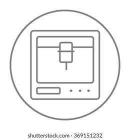 Tree D printing line icon.