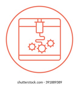 Tree D printing line icon.