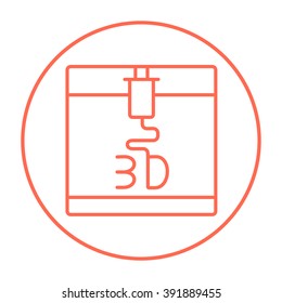 Tree D printing line icon.