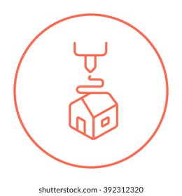 Tree D printing line icon. Tree D printing line icon.