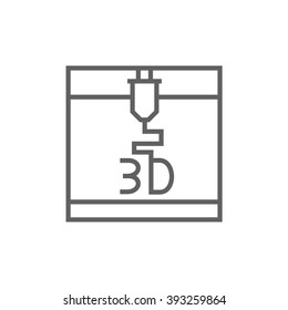 Tree D printing line icon.