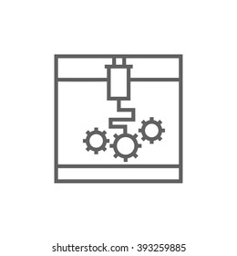 Tree D printing line icon.