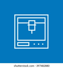 Tree D printing line icon.