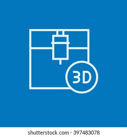 Tree D printing line icon.