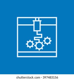 Tree D printing line icon.