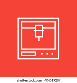 Tree D printing line icon.