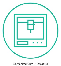 Tree D printing line icon.
