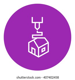 Tree D printing line icon.