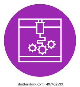 Tree D printing line icon.