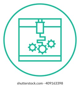 Tree D Printing Line Icon.