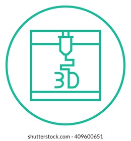 Tree D Printing Line Icon.