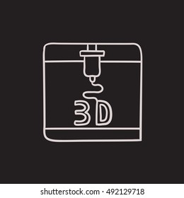 Tree D printing vector sketch icon isolated on background. Hand drawn Tree D printing icon. Tree D printing sketch icon for infographic, website or app.