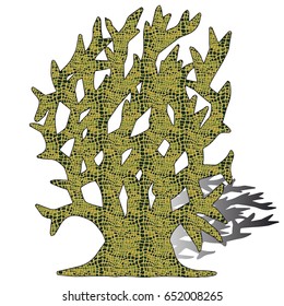 Tree dark green Cartoon vector