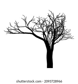 Tree Dark Scary Flat Icon Isolated On White Background