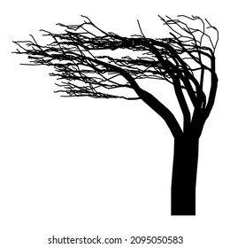Tree Dark Scary Flat Icon Isolated On White Background