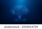 tree data circuit digital cloud network technology. vector illustration fantastic technology.