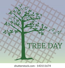 tree day over blue background vector illustration