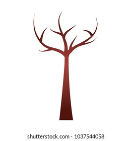 tree with dead branches dry ecology vector illustration