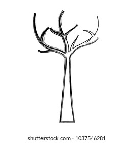 tree with dead branches dry ecology vector illustration