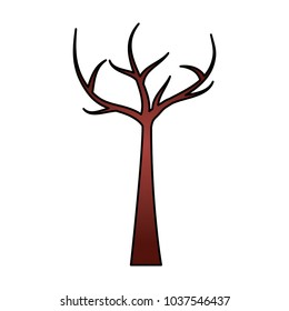 tree with dead branches dry ecology vector illustration