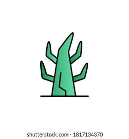 Tree, dead color gradient vector icon