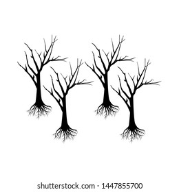 tree dead with roots symbol illustration