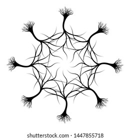 tree dead with roots vector illustration