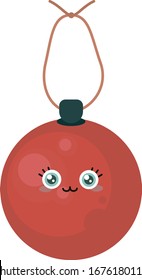 Tree decoration, illustration, vector on white background.