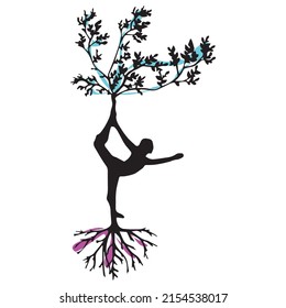 tree decoration line art. Line art with colours background