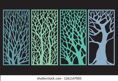 Tree Decorative Laser Cut Panel Set